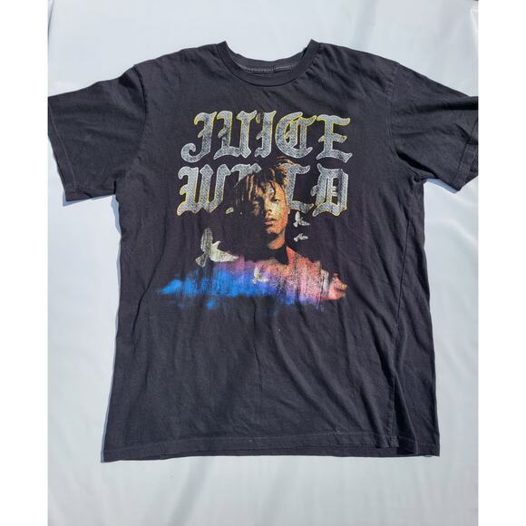 Juice WRLD 999 "Doves" Graphic Black T-Shirt Emo Rap Size L - Picture 1 of 4